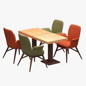cafe dinner set 3d model