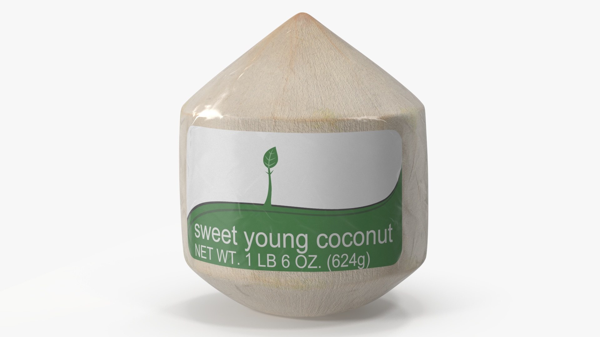 Fresh Young Shelled Coconut Pack 3D model preview