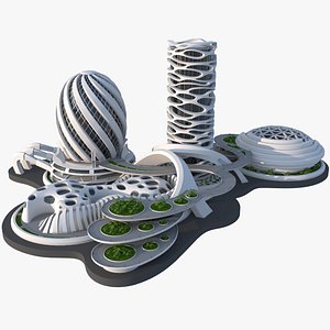 3D Sci-Fi Futuristic Building Concept 24 model