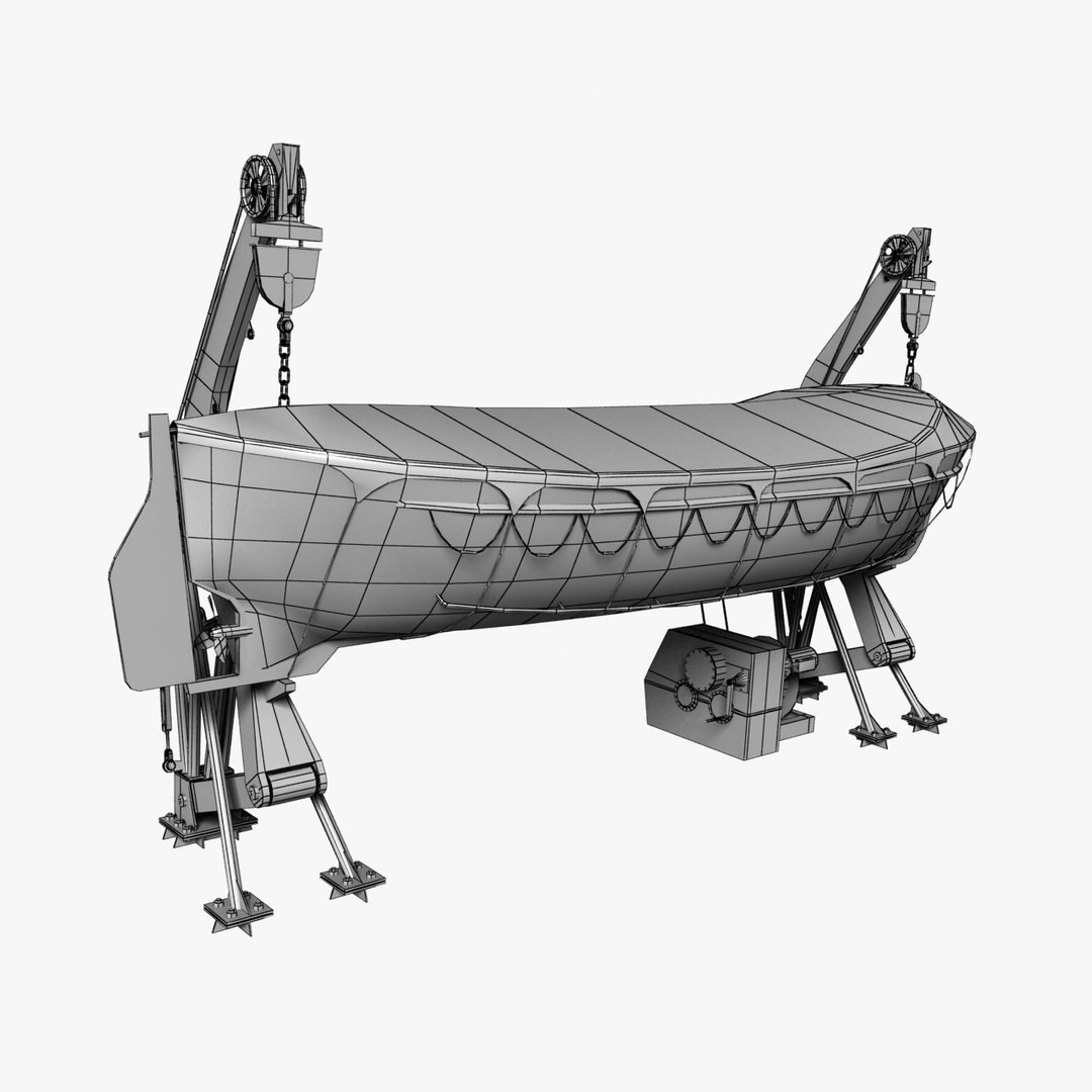 3d Model Lifeboat Davit Rigged