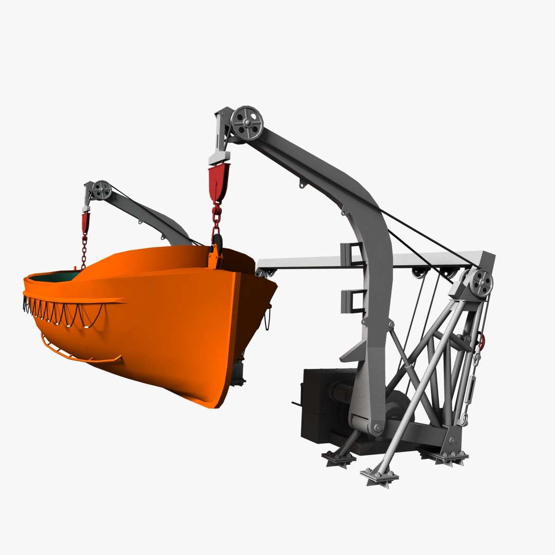 3d Model Lifeboat Davit Rigged