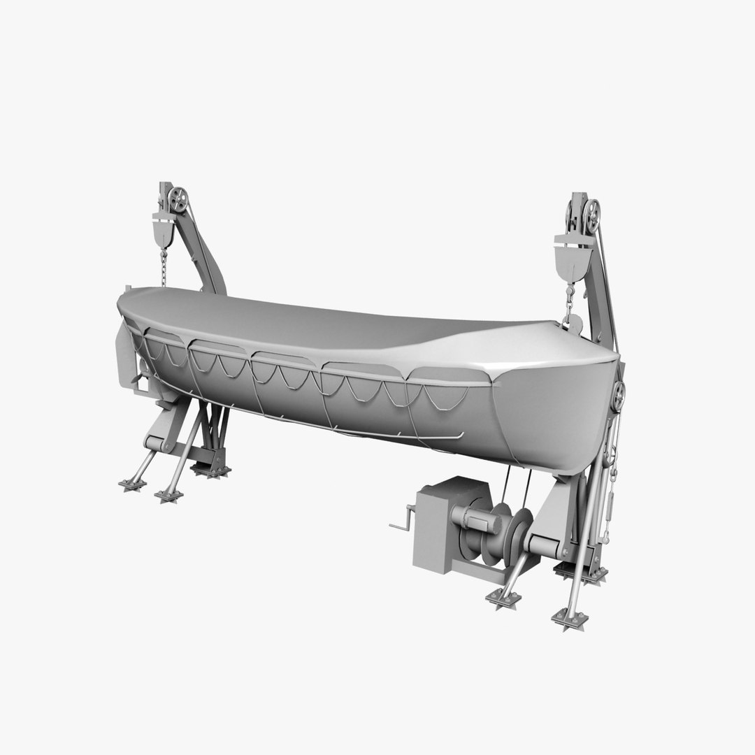 3d Model Lifeboat Davit Rigged