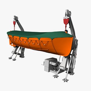 3d model lifeboat davit rigged