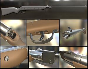 3d model airgun haenel iii-56 knicker