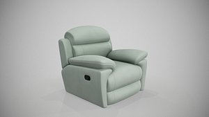 Dove Luxury Leather Recliner Sofa Single Seater 3D