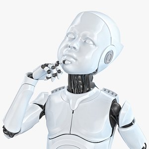 Children Cyborg Robot Rig 3D