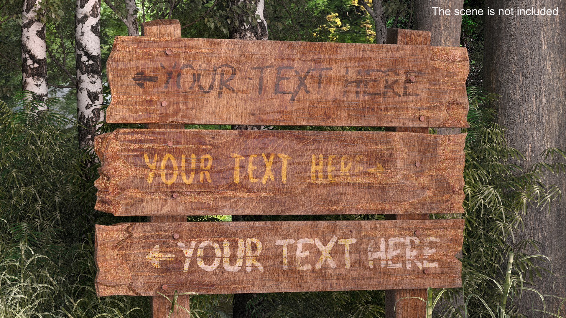 3D Old Weathered Road Rustic Signpost Mockup Model - TurboSquid 2112311