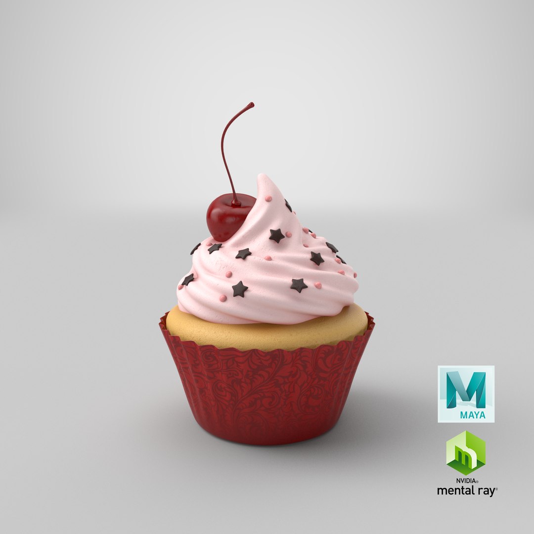 3D cupcake cherry pbr model | 1148384 | TurboSquid