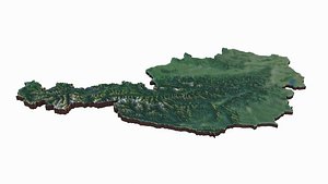 Austria relief with administrative federal states 3D