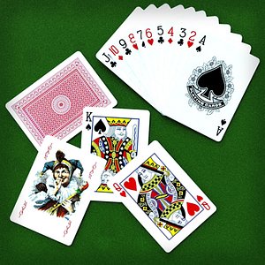 poker play cards 3d model