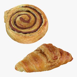 Cinnamon Roll and Croissant Collection 3D model