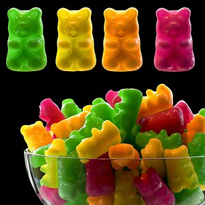 3D model Gummy Bears in a Bowl