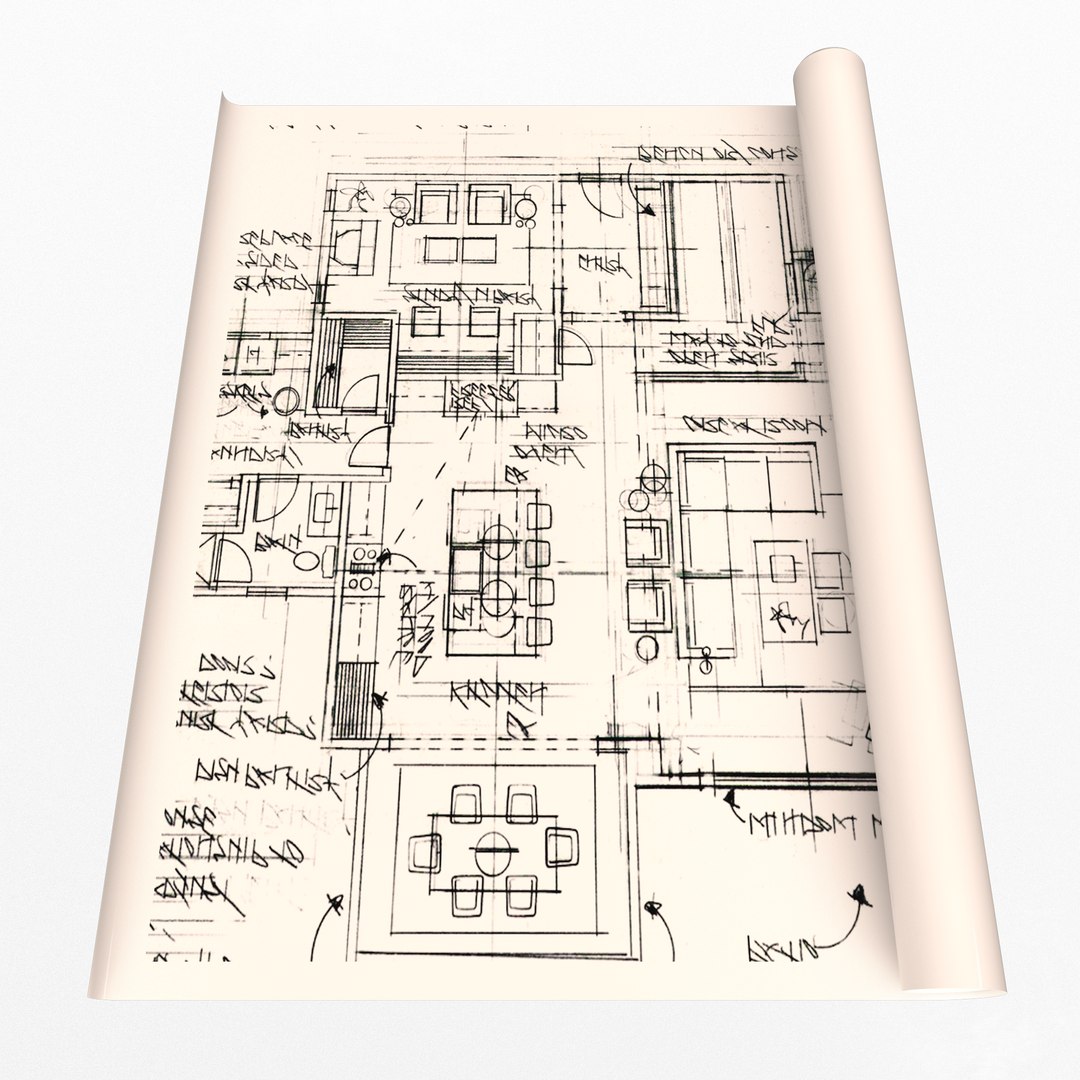 modelo 3d House Blueprints 01 - TurboSquid 2030397