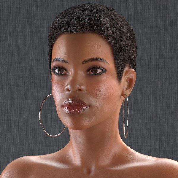 nude light skin black 3D model