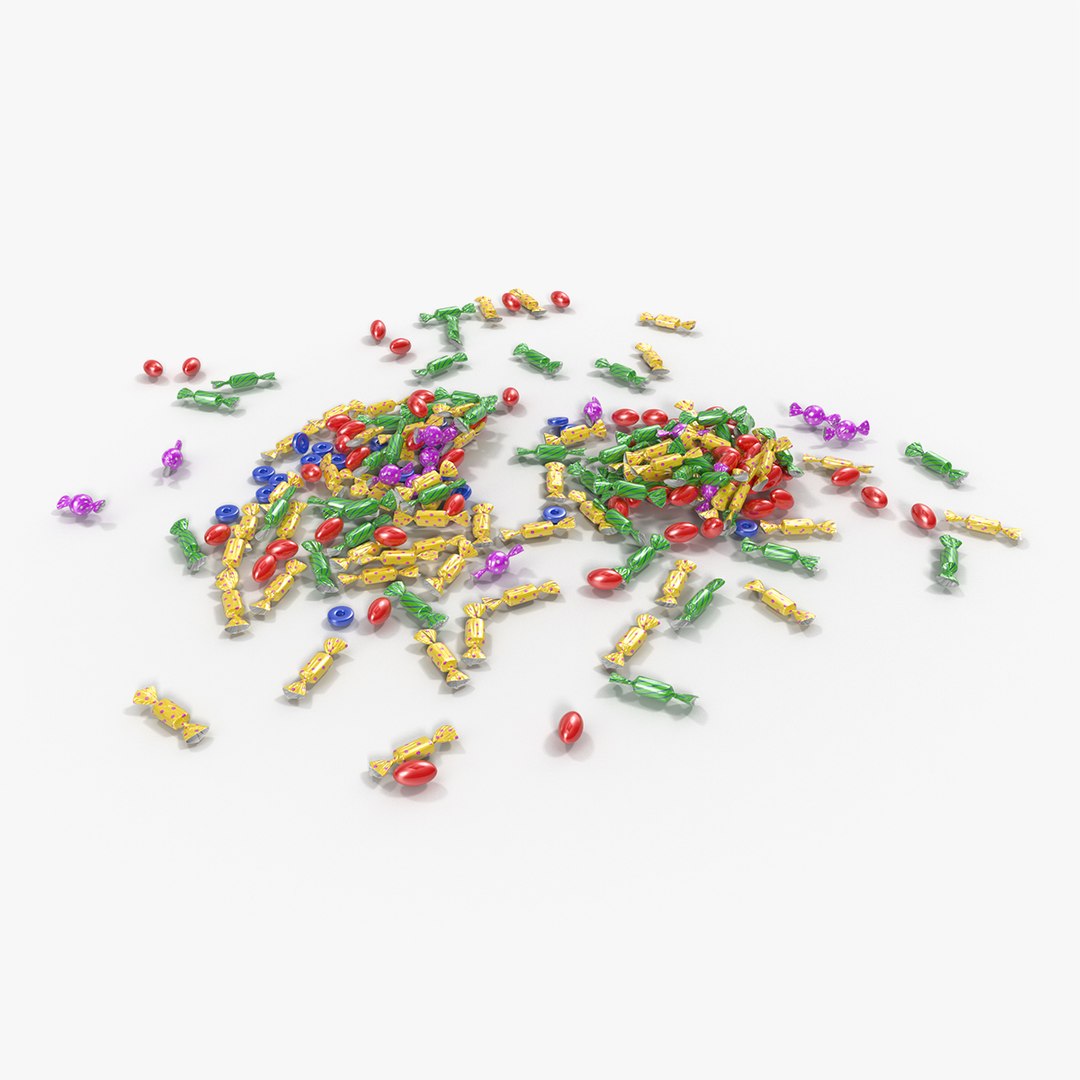 Mixed Candy Pile 3D model preview