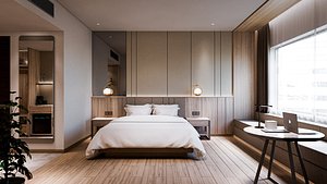 Hotel Bedroom Scene Blender-Fbx-Obj 3D model