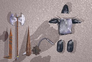 armor weapons 3d 3ds
