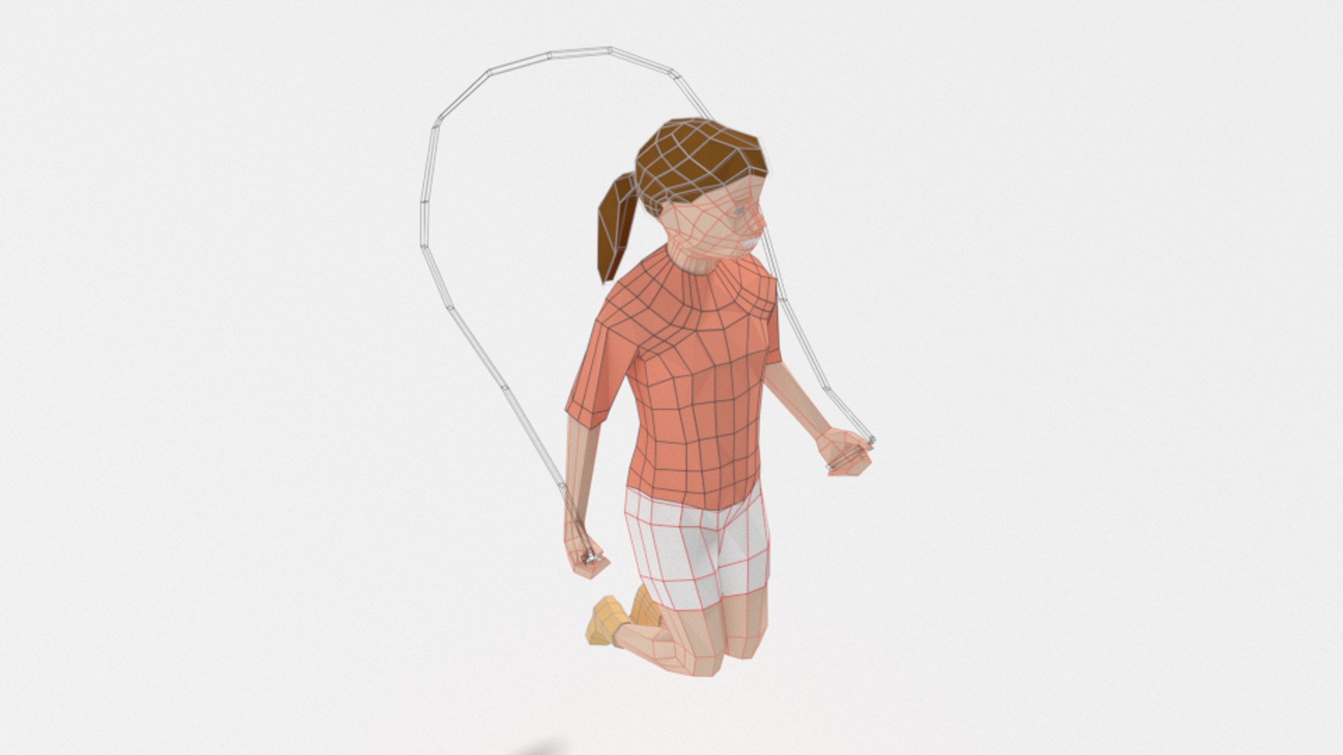 3D Girl Playing Rope Model - TurboSquid 1431341