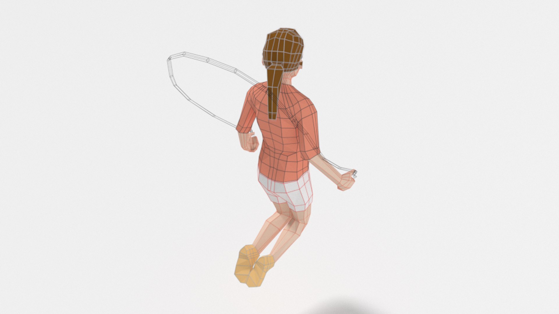3D Girl Playing Rope Model - TurboSquid 1431341