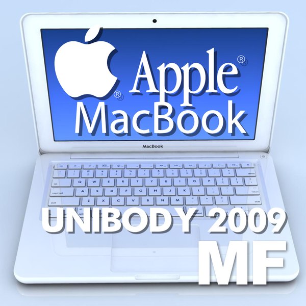 notebook apple macbook 2009 3d model