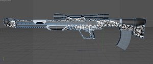 scifi sniper rifle c4d