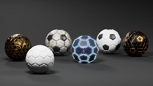3D model Soccer Football Collection  6 Variants  PBR Low  High Poly