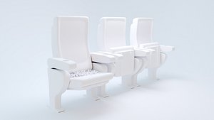 Cinema Movie theatre seat covered in popcorn - 3D Asset