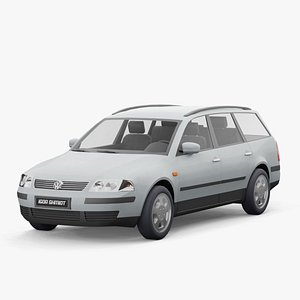 Volkswagen Passat 2001 station wagon lowpoly 3D