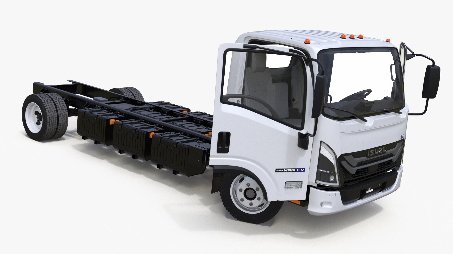 Isuzu Truck NRR EV 176 Inch 2025 No Body Rigged for Cinema 4D 3D model preview