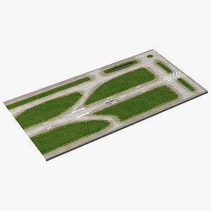 3D Airport Runway With Boeing 777 200 model