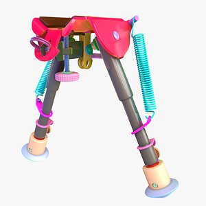 Rifle Bipod High-poly with Rig