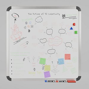 Customizable Wall-Mounted Whiteboard - Square Metal Writing Board