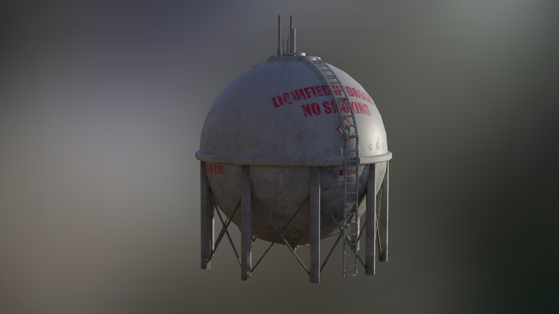 3D Liquid Hydrogen Spherical Storage Tank Model - TurboSquid 1806785