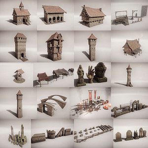 Medieval Buildings and Props Collection