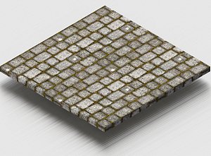 Mossy Cobblestone Pavement 1x1m Seamless Texture 4K