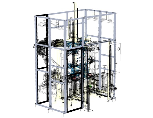 modelo 3d Máquina de soldadura por puntos del subconjunto de travesaño ...