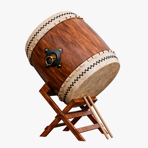 Japanese Taiko Drum Lowpoly 3D model