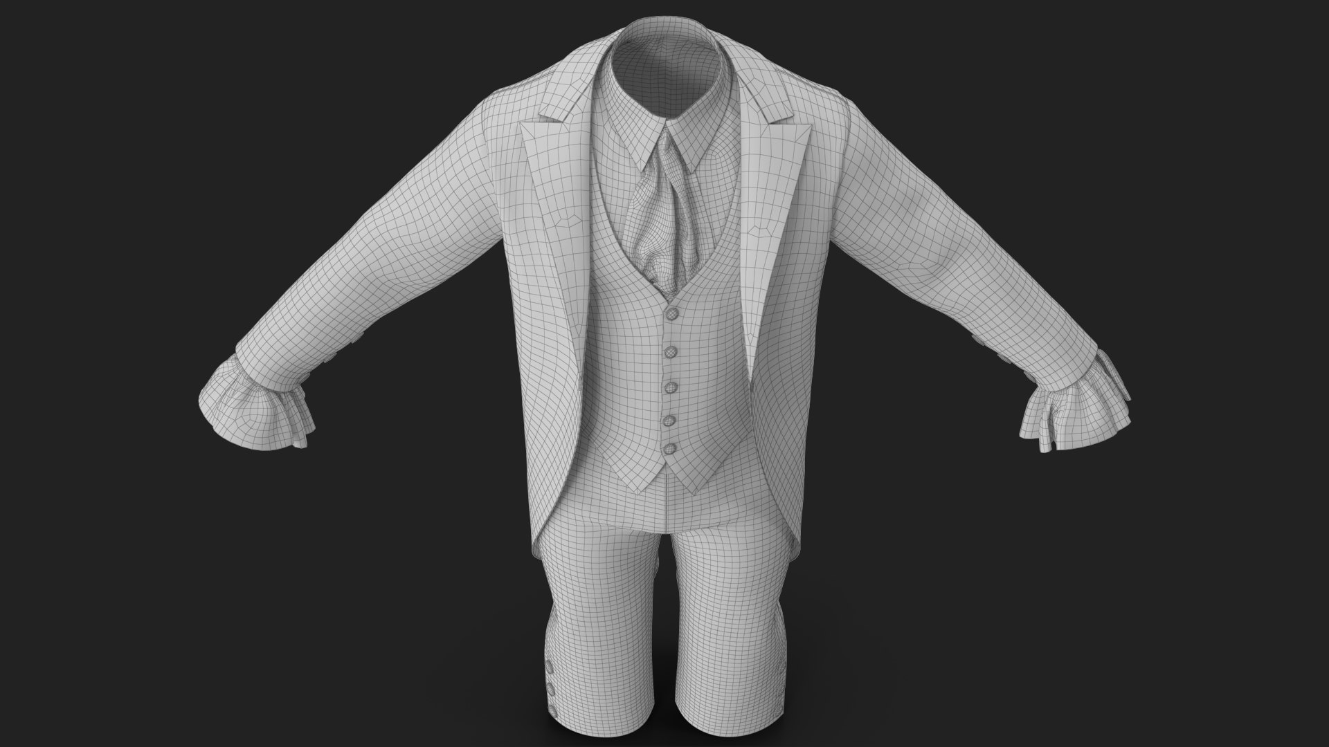 Tailcoat Suit 3 3D model https://p.turbosquid.com/ts-thumb/SM/NV2dXF/Fs/wireframe_20/jpg/1662701342/1920x1080/fit_q87/dc7995039b141d77b728052e850b15ba4cb58a6f/wireframe_20.jpg