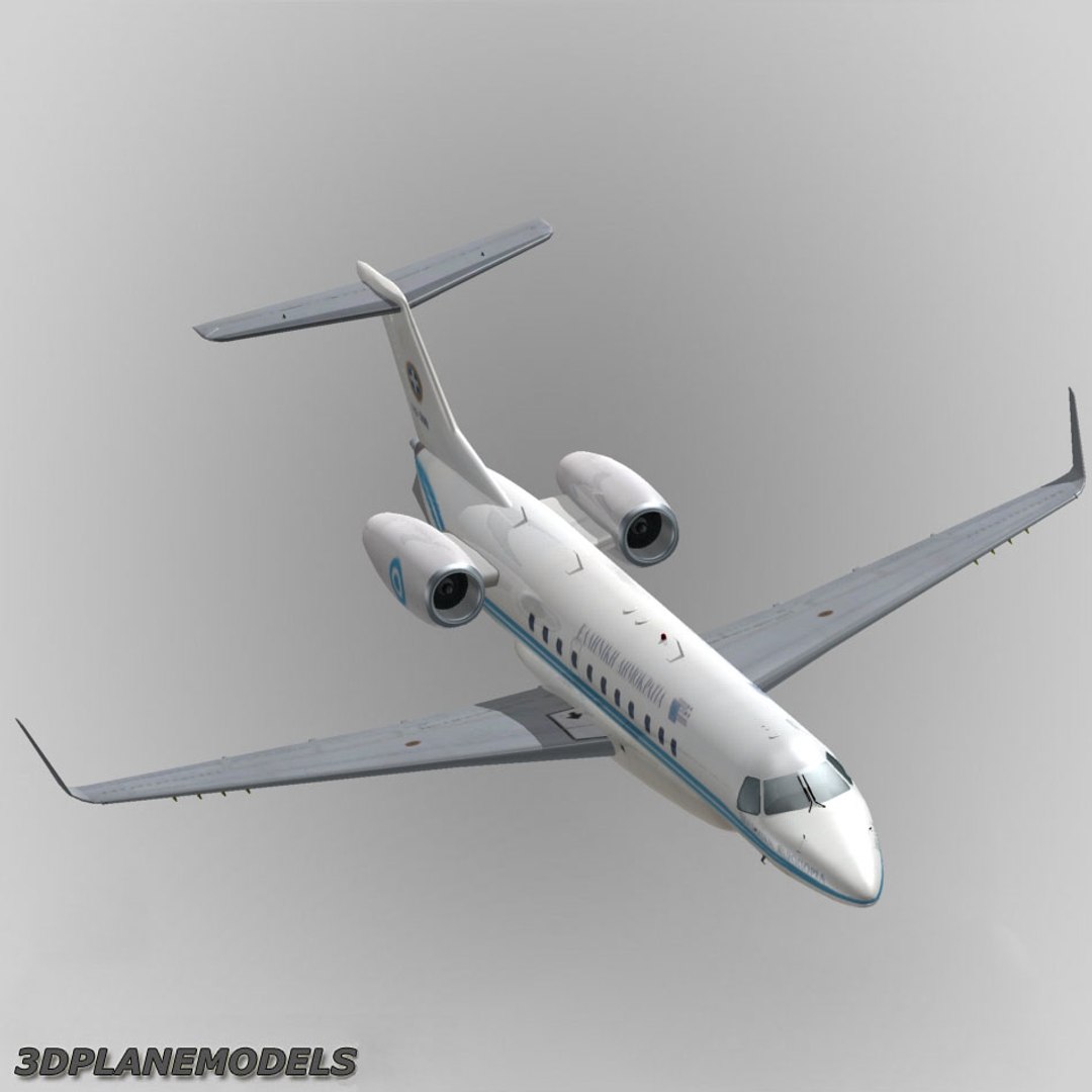 3d Embraer Erj-135bj Business Jet Model
