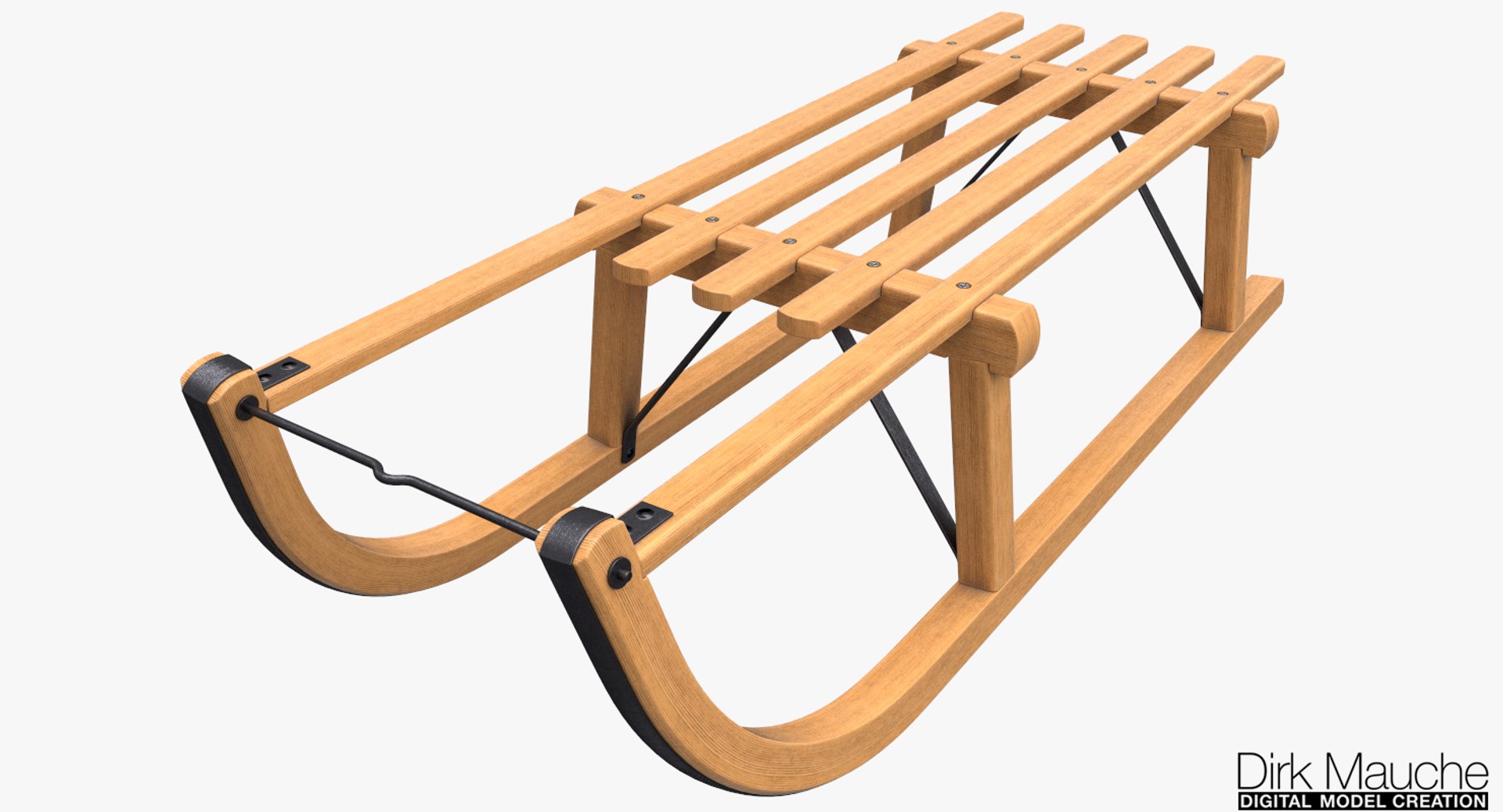 3D Wooden Sledge - TurboSquid 1337574