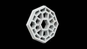 3D model Geometric Hexagon Decorative Wall Panel 3D Print Model