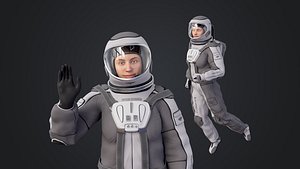 Space suit women 3D model