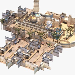 Middle East Shooting Game Environment Low Poly