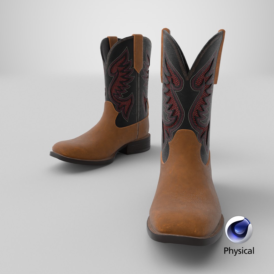 Classic Brown Black Western Cowboy Boots 3D https://p.turbosquid.com/ts-thumb/SM/dNs6Pv/HY/stemcell_cinema_4d_physical_render/png/1771235252/1920x1080/fit_q87/6e1d12775cf471e44656ca30b3008d8d7a851bf7/stemcell_cinema_4d_physical_render.jpg