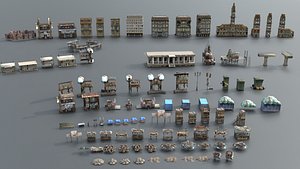 Post-Apocalyptic Ruined City Kitbash Pack 98