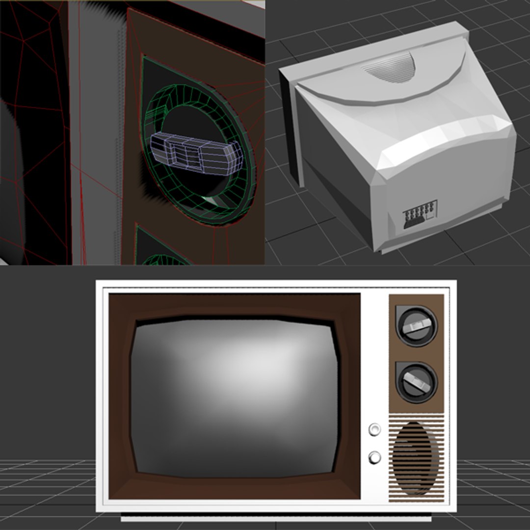 3d Old Fashioned Television Set Model