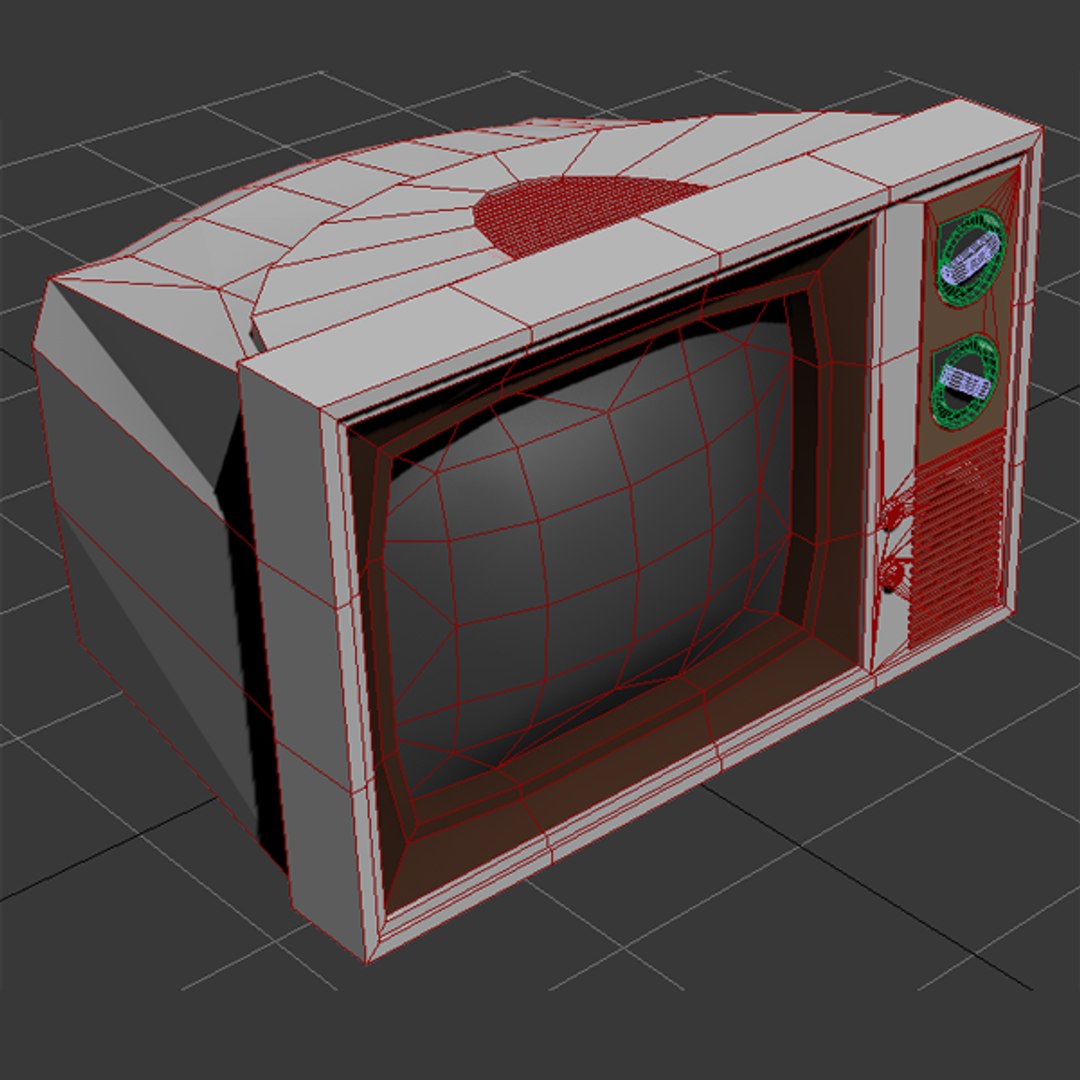 3d Old Fashioned Television Set Model