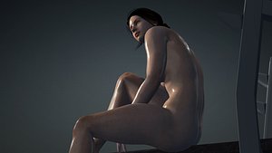 3D Sexy girl after workout