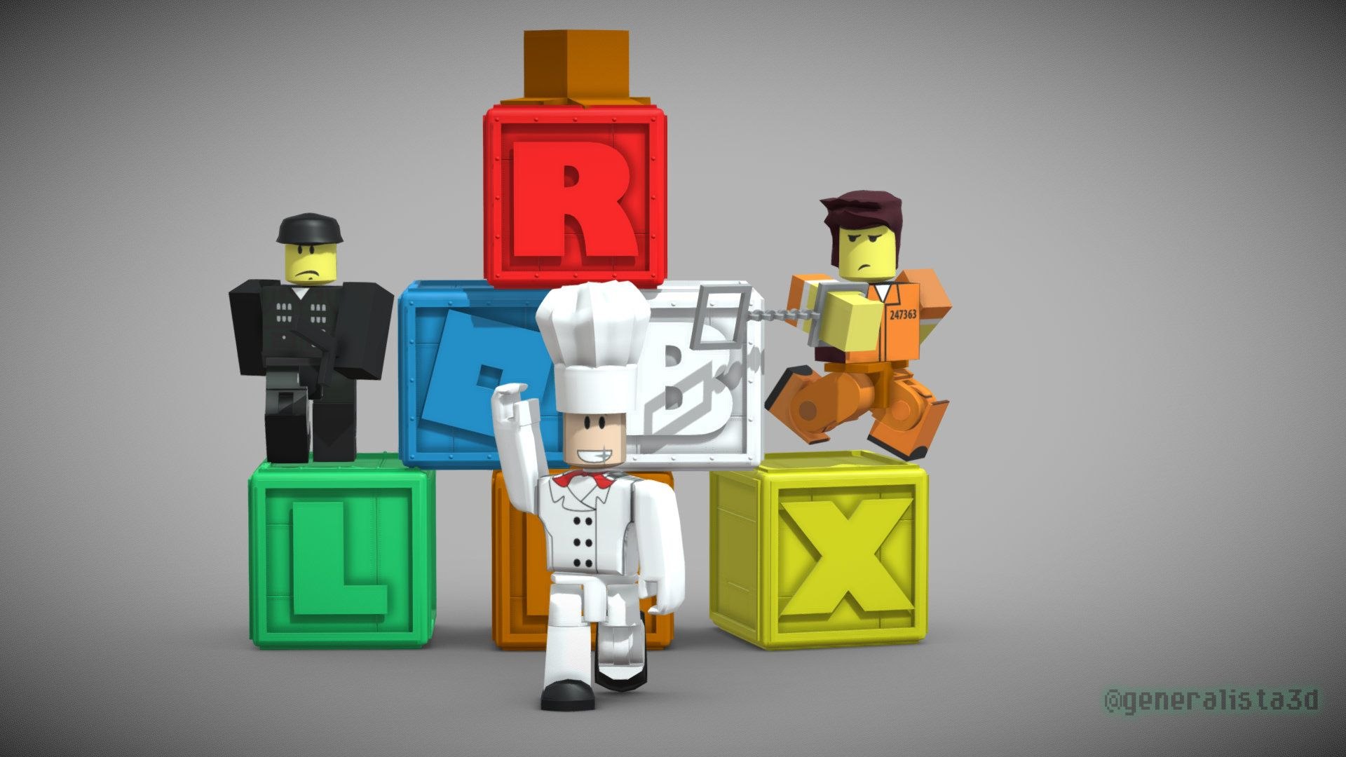 Toy Characters In 3d Background, Picture Of Roblox Background