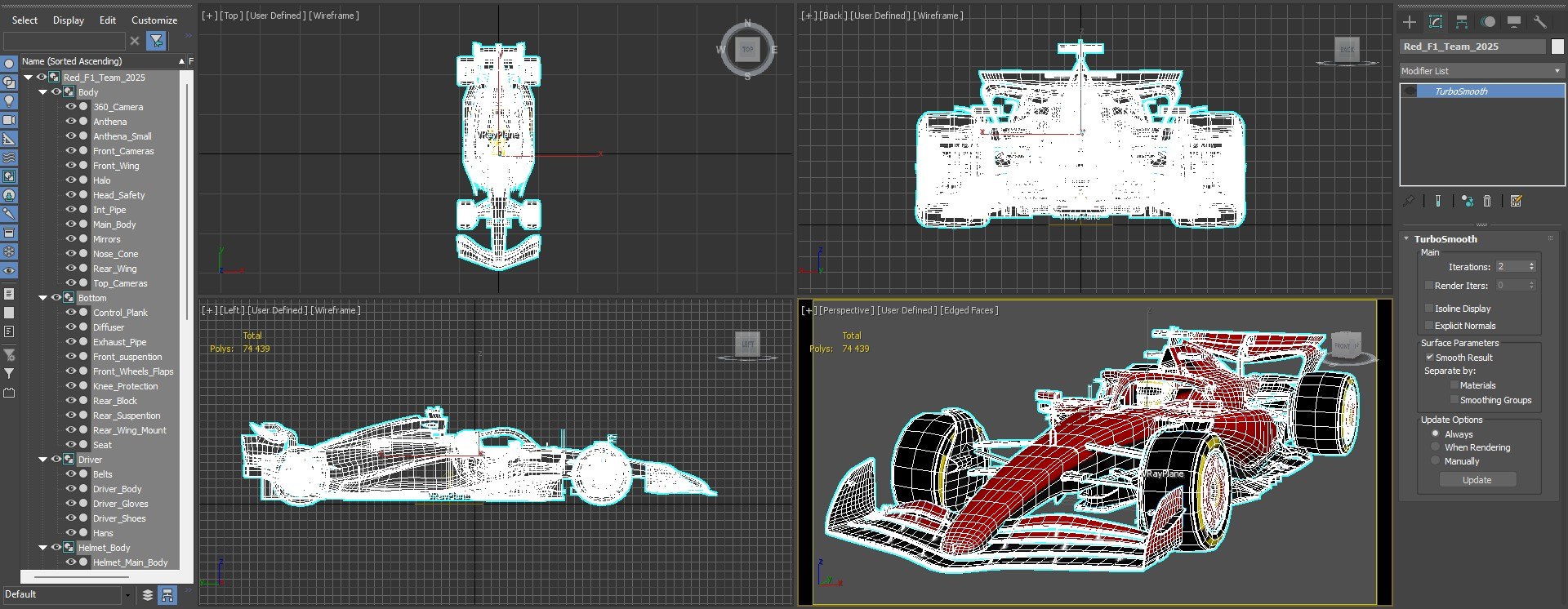 Red F1 Team 2025 Formula 1 Race Car 3D Model - TurboSquid 2368060